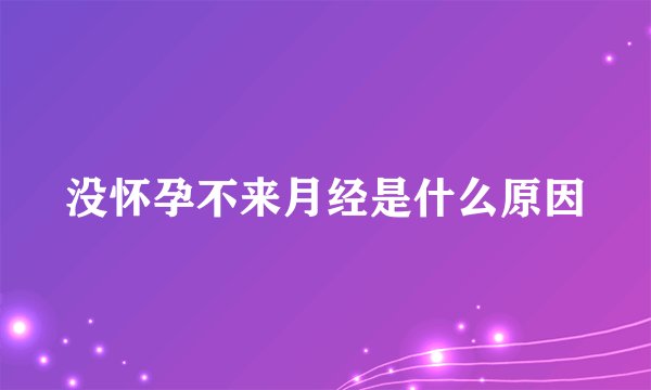 没怀孕不来月经是什么原因