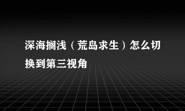 深海搁浅（荒岛求生）怎么切换到第三视角