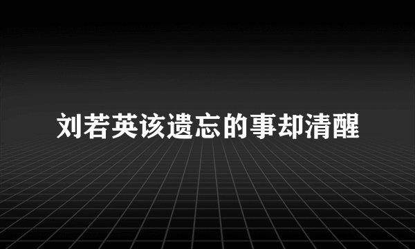 刘若英该遗忘的事却清醒