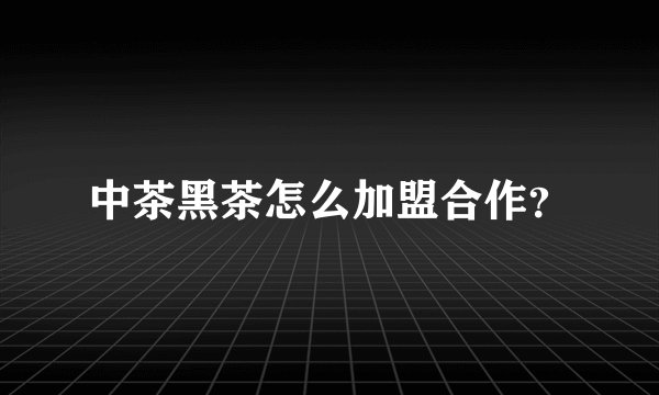 中茶黑茶怎么加盟合作？