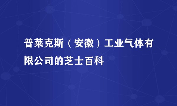 普莱克斯（安徽）工业气体有限公司的芝士百科