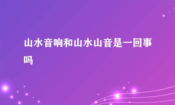 山水音响和山水山音是一回事吗