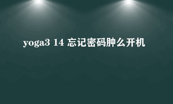 yoga3 14 忘记密码肿么开机