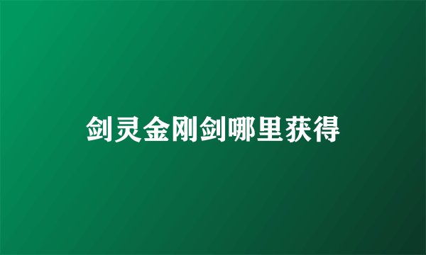 剑灵金刚剑哪里获得
