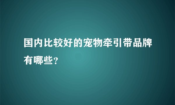 国内比较好的宠物牵引带品牌有哪些？