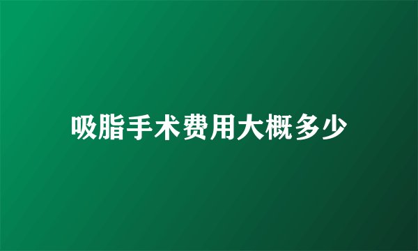 吸脂手术费用大概多少