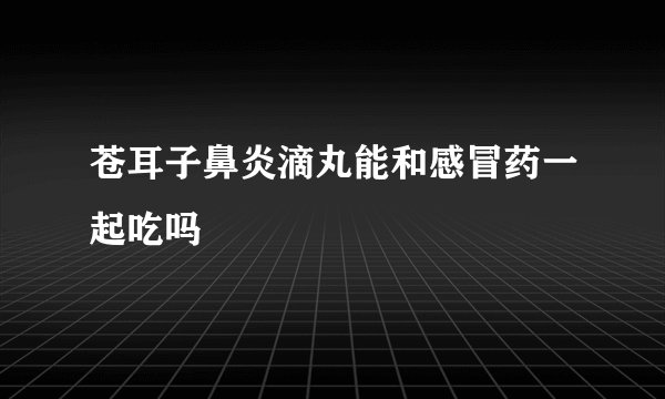 苍耳子鼻炎滴丸能和感冒药一起吃吗