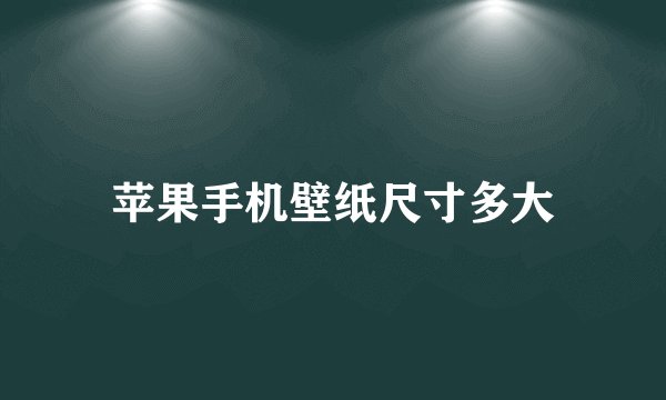 苹果手机壁纸尺寸多大