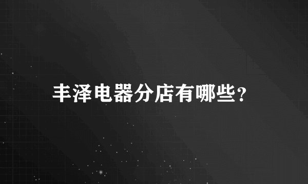 丰泽电器分店有哪些？