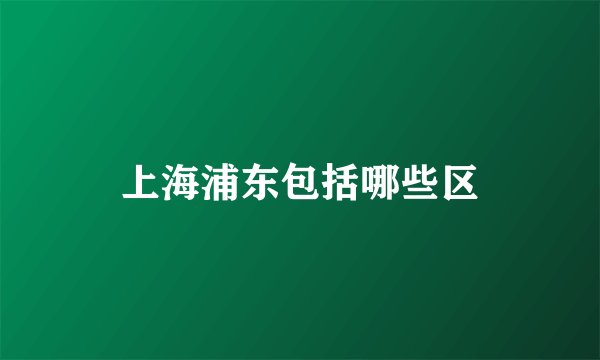 上海浦东包括哪些区