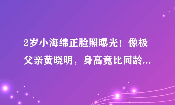 2岁小海绵正脸照曝光！像极父亲黄晓明，身高竟比同龄人高出30cm