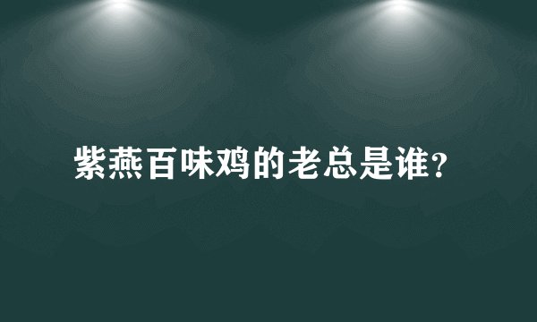 紫燕百味鸡的老总是谁？