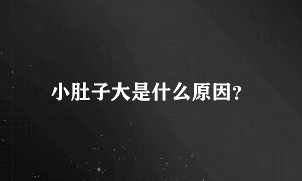 小肚子大是什么原因?