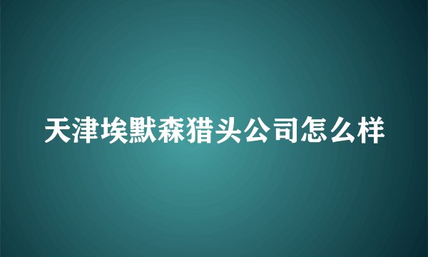 天津埃默森猎头公司怎么样