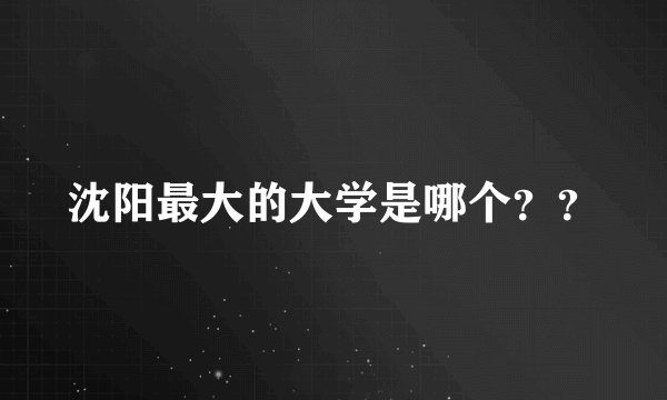 沈阳最大的大学是哪个？？