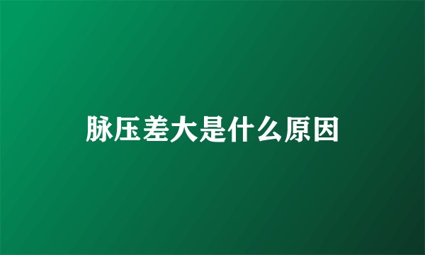 脉压差大是什么原因