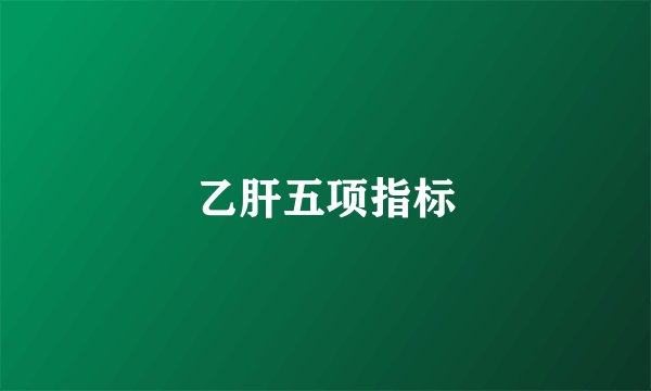 乙肝五项指标