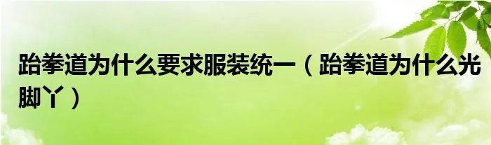 跆拳道为什么要求服装统一（跆拳道为什么光脚丫）
