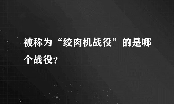 被称为“绞肉机战役”的是哪个战役?