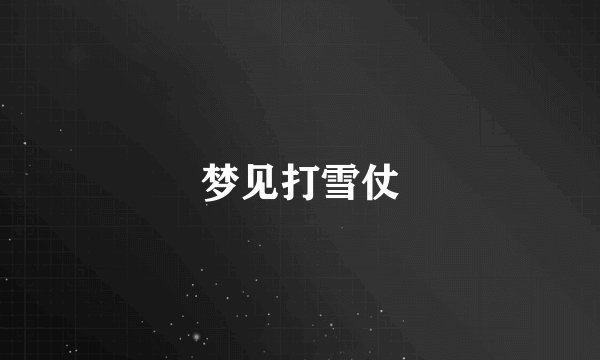 梦见打雪仗
