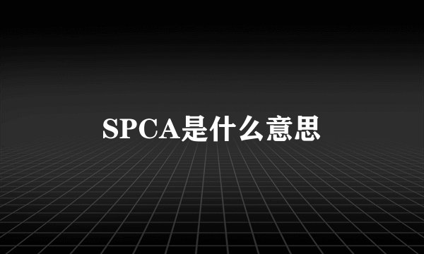 SPCA是什么意思