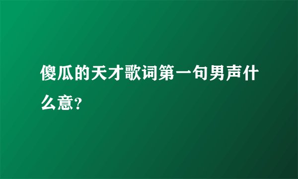 傻瓜的天才歌词第一句男声什么意？