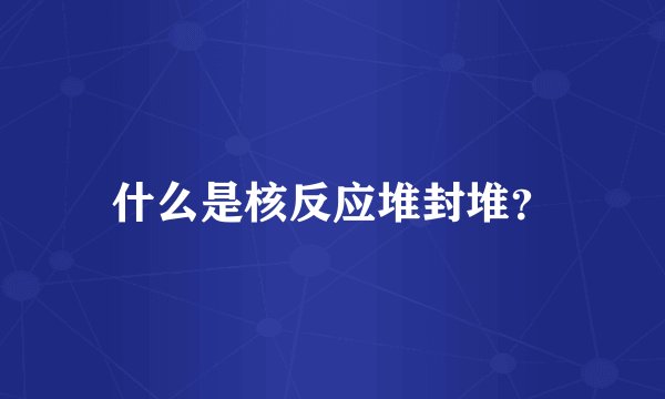 什么是核反应堆封堆？