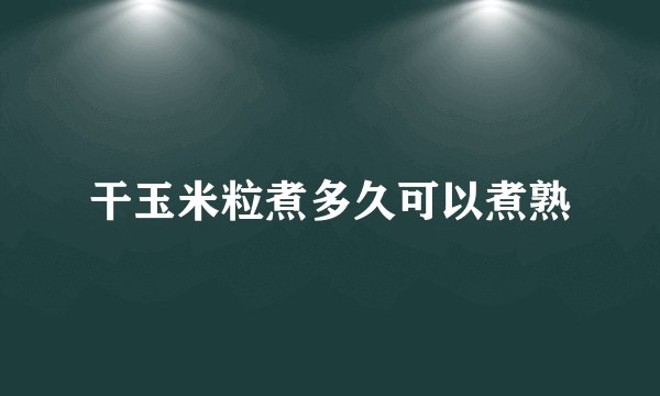 干玉米粒煮多久可以煮熟