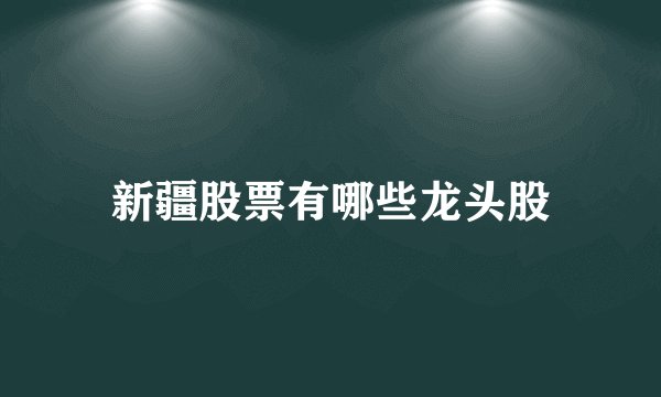 新疆股票有哪些龙头股