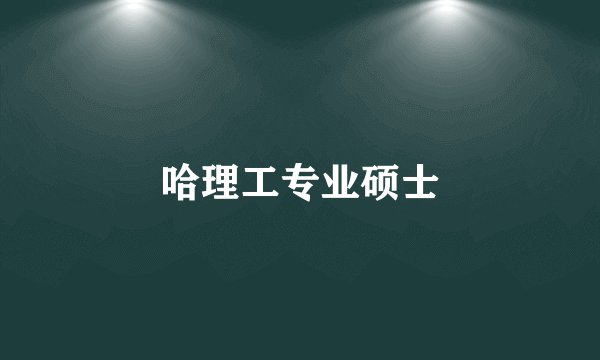 哈理工专业硕士