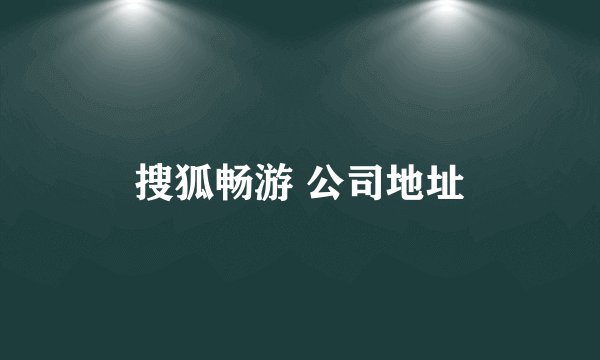 搜狐畅游 公司地址