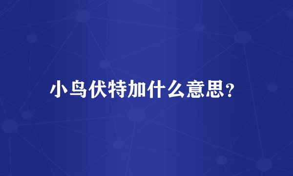 小鸟伏特加什么意思？