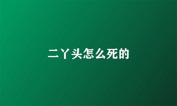 二丫头怎么死的