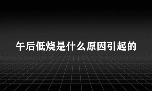 午后低烧是什么原因引起的