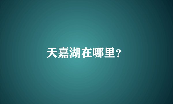 天嘉湖在哪里？