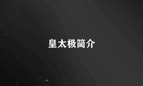 皇太极简介