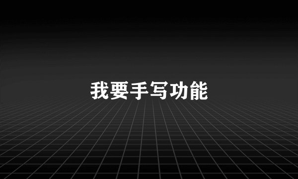 我要手写功能