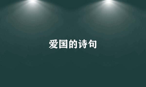 爱国的诗句