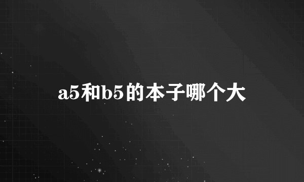 a5和b5的本子哪个大