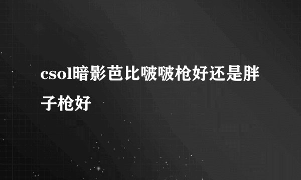 csol暗影芭比啵啵枪好还是胖子枪好