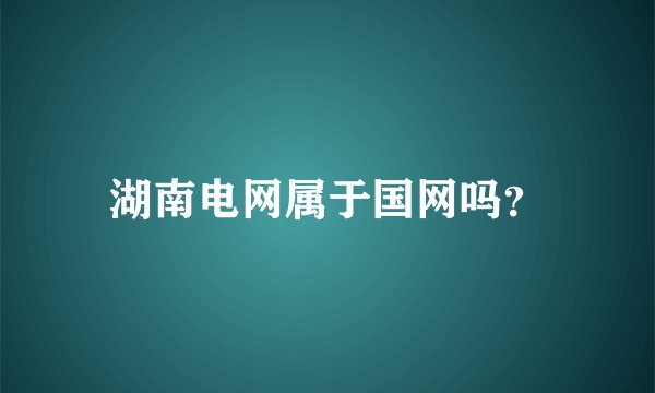 湖南电网属于国网吗？