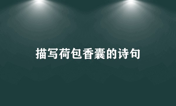 描写荷包香囊的诗句