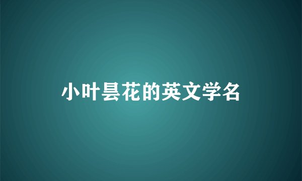 小叶昙花的英文学名