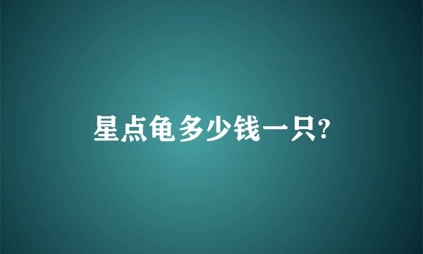 星点龟多少钱一只?