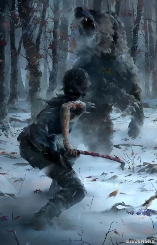 E3 2014:《古墓丽影:崛起(Rise of the Tomb Raider)》原画 雪地勇斗大灰熊