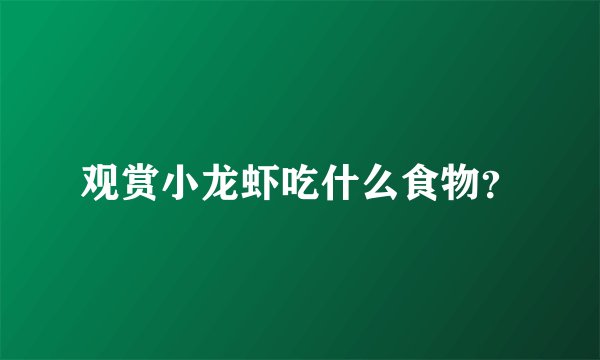 观赏小龙虾吃什么食物？