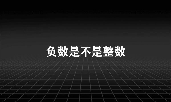 负数是不是整数