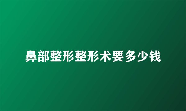 鼻部整形整形术要多少钱