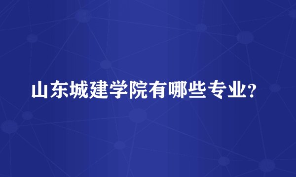 山东城建学院有哪些专业？