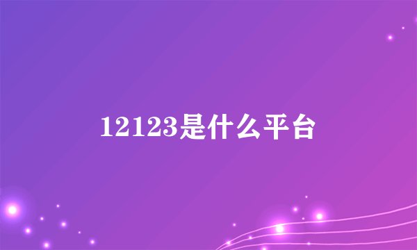 12123是什么平台